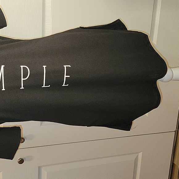 Black Tunic Long Side Slits Graphic Top - Picture 3 of 13